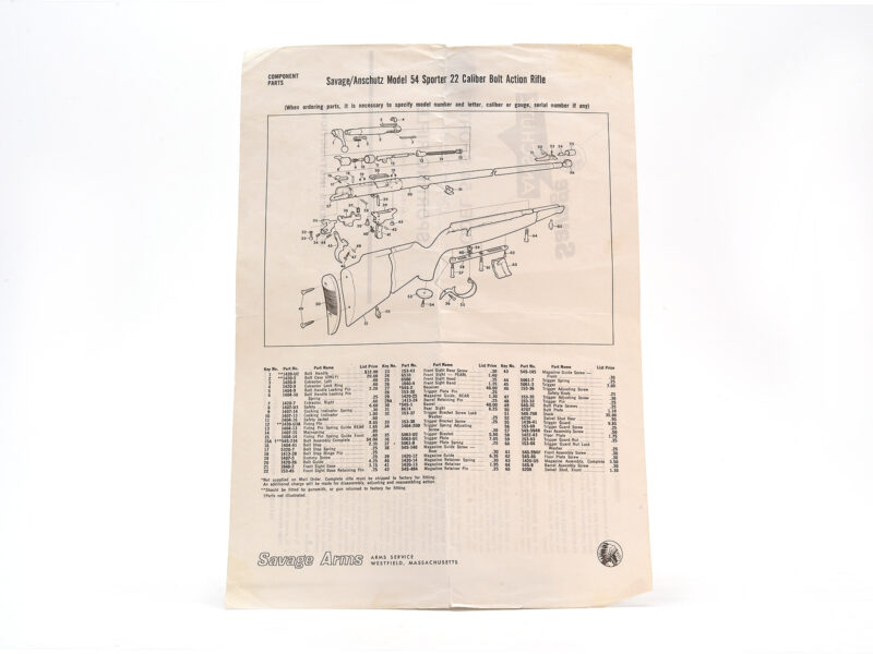 Savage Anschutz Model 54 Sporter Owner's Instructions Image 2