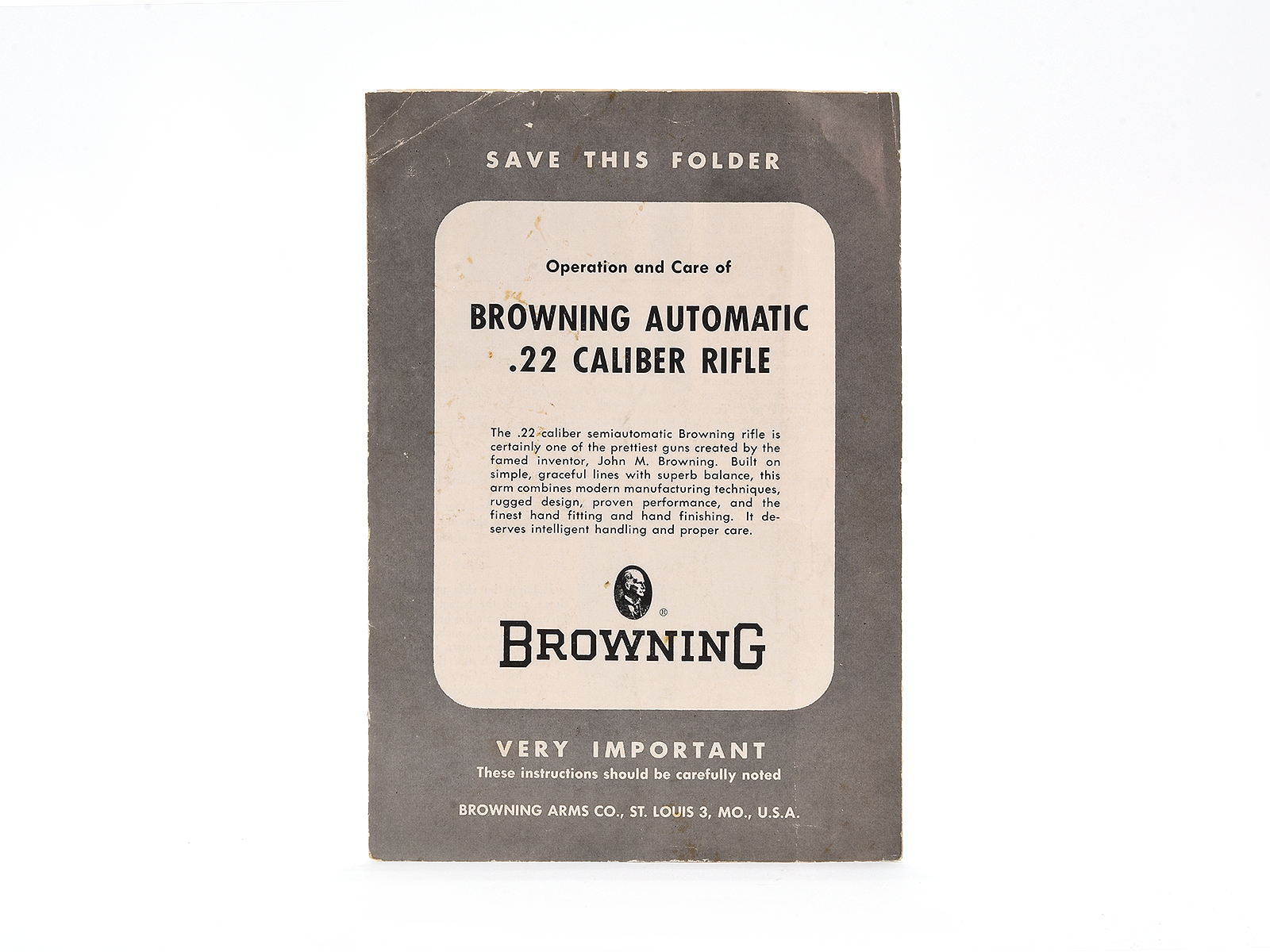 Vintage Browning Automatic .22 Caliber Rifle Manual Image 1