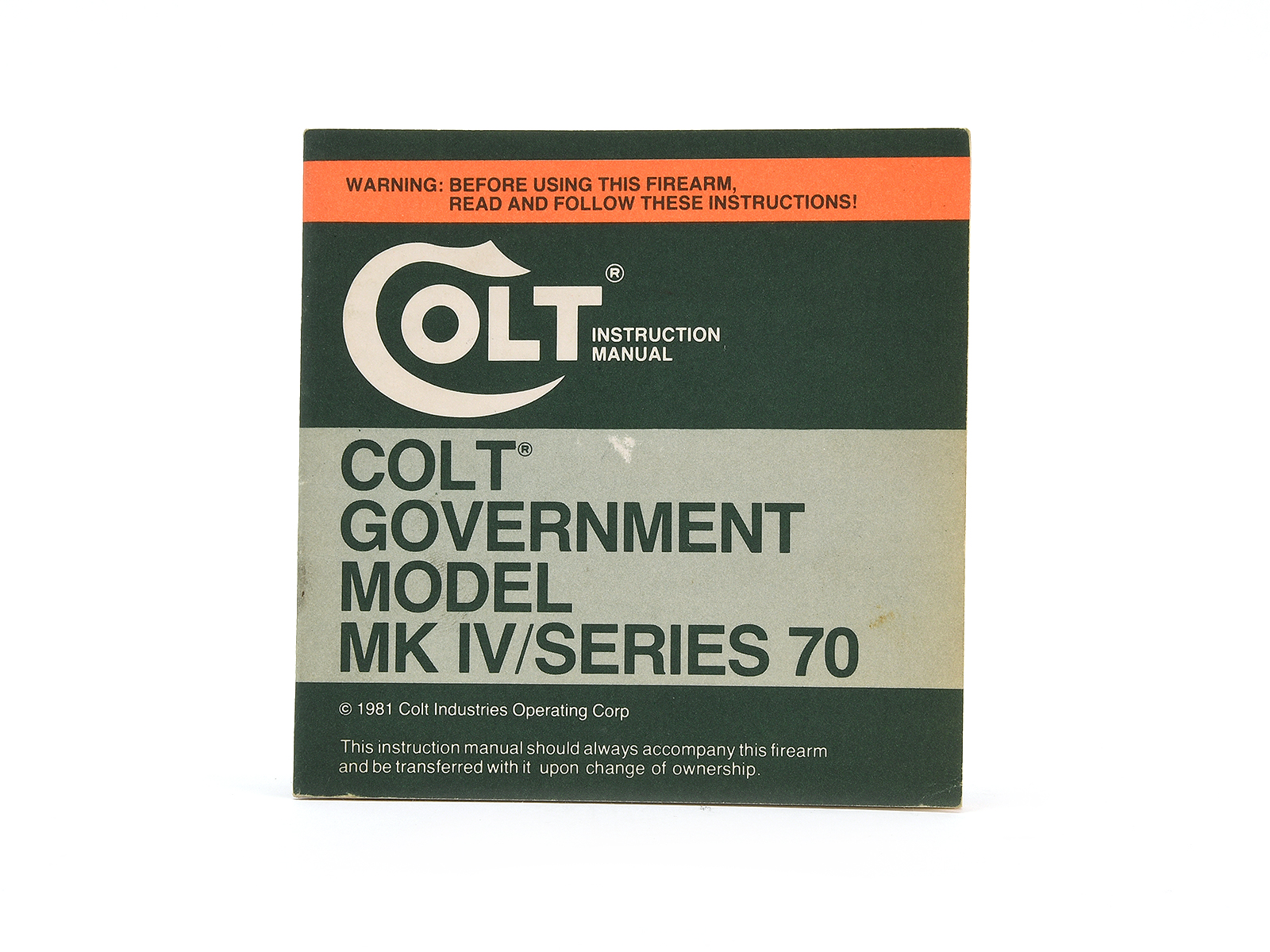 Colt Government Model MK IV Series 70 Manual #94858B Image 1