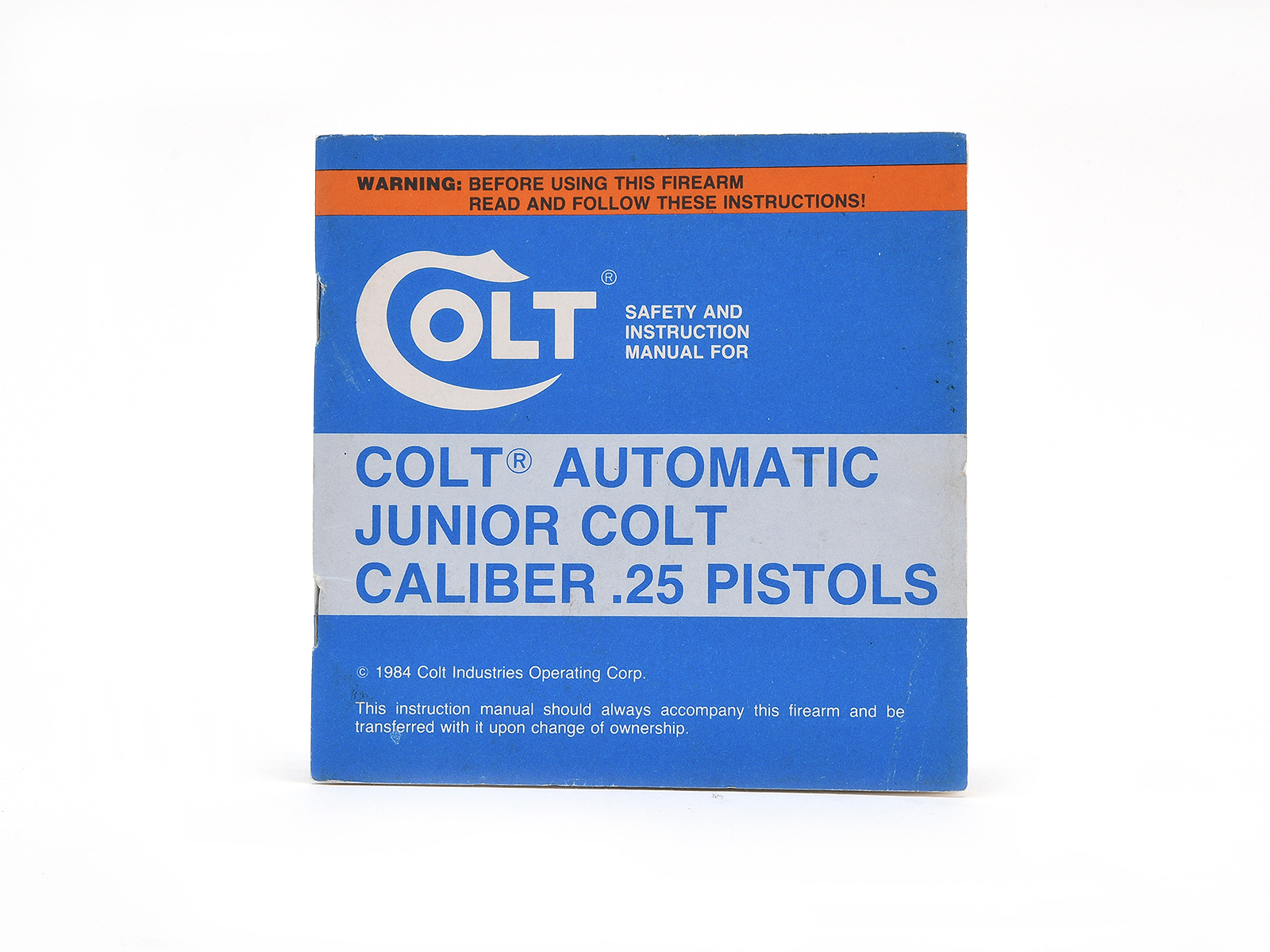 Colt Automatic Junior Colt Caliber .25 Pistols Manual #94896 Image 1
