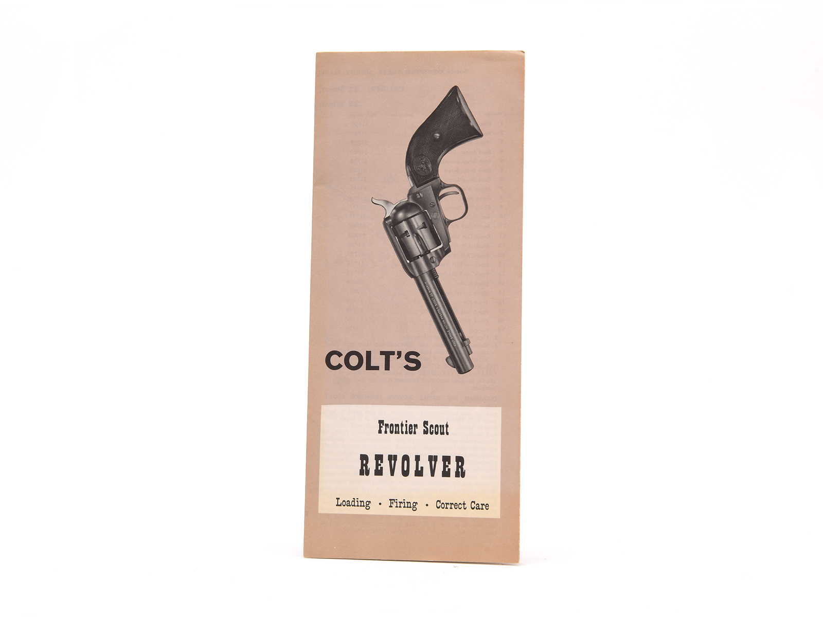 Colt Frontier Scout Revolver Manual #FS 1000-1 12-66 Image 1