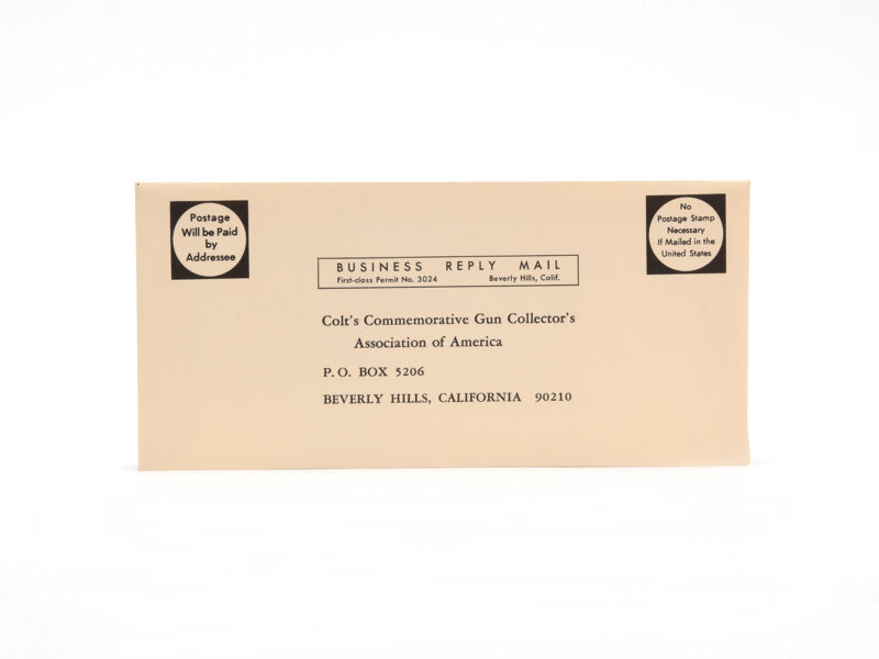 Colts Commemorative Gun Collectors Association Of America Member Envelope Image 3