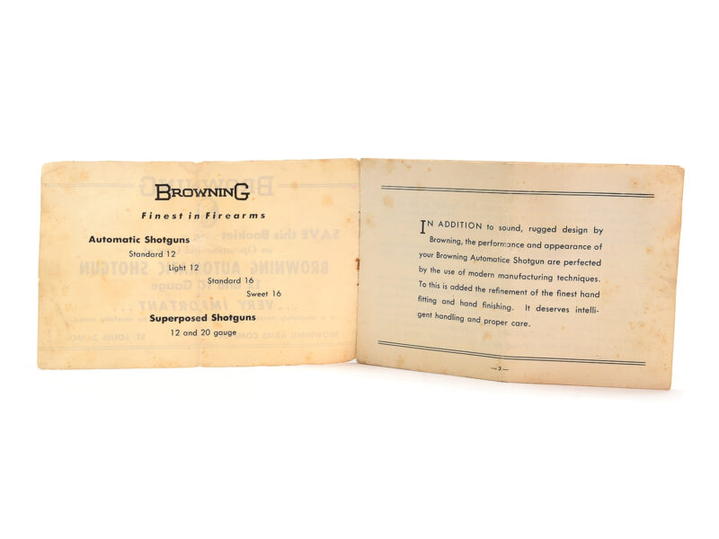 Vintage Browning Automatic Shotgun Manual Image 3