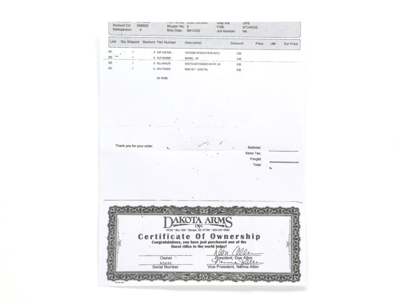Cert of Ownership