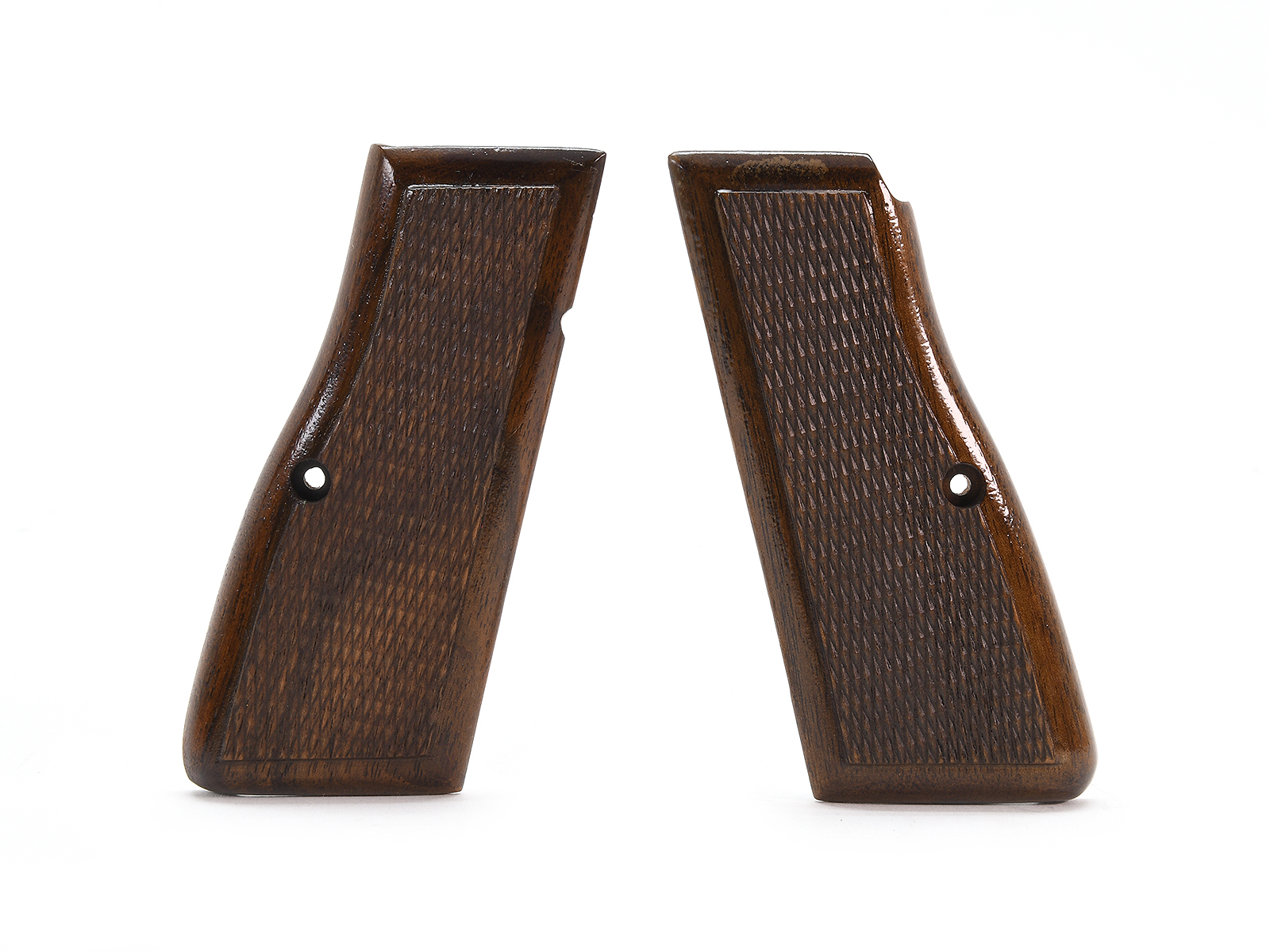 Vintage Browning Hi Power Redback Checkered Walnut Grips Image 1